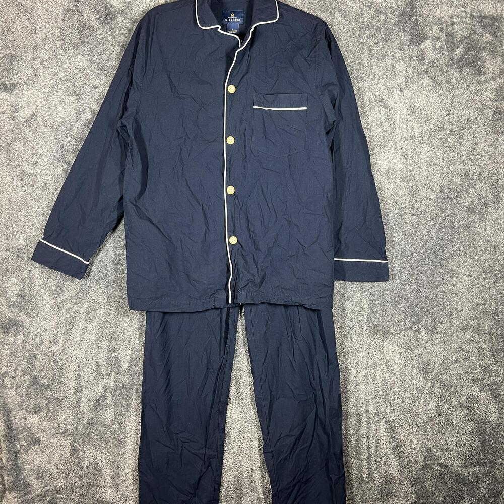 Stafford Pajama Set Unisex Adults S Blue Kimono Cotton Modal Jersey Sleep